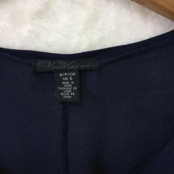 Kenneth Cole Navy Sequin Long Sleeve Top - Picture 2 of 6